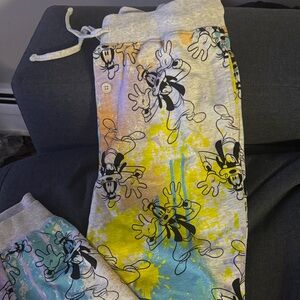 Disney adult women’s Print Joggers - Gray and Yellow